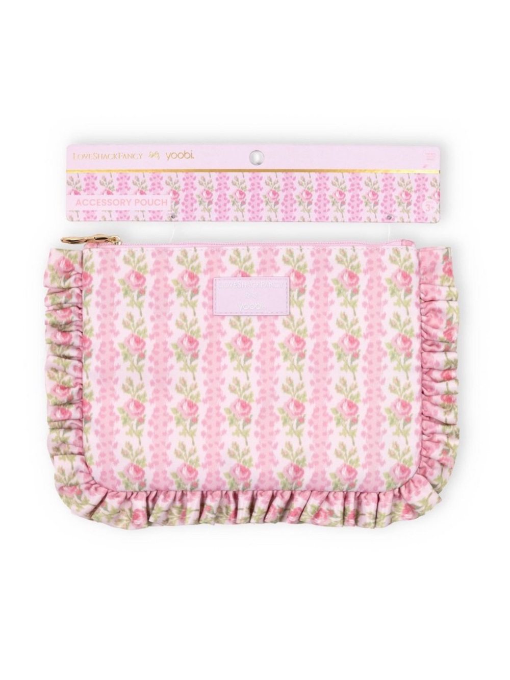Loveshackfancy x target yoobi blooming heirloom flat zip pencil case with ruffle